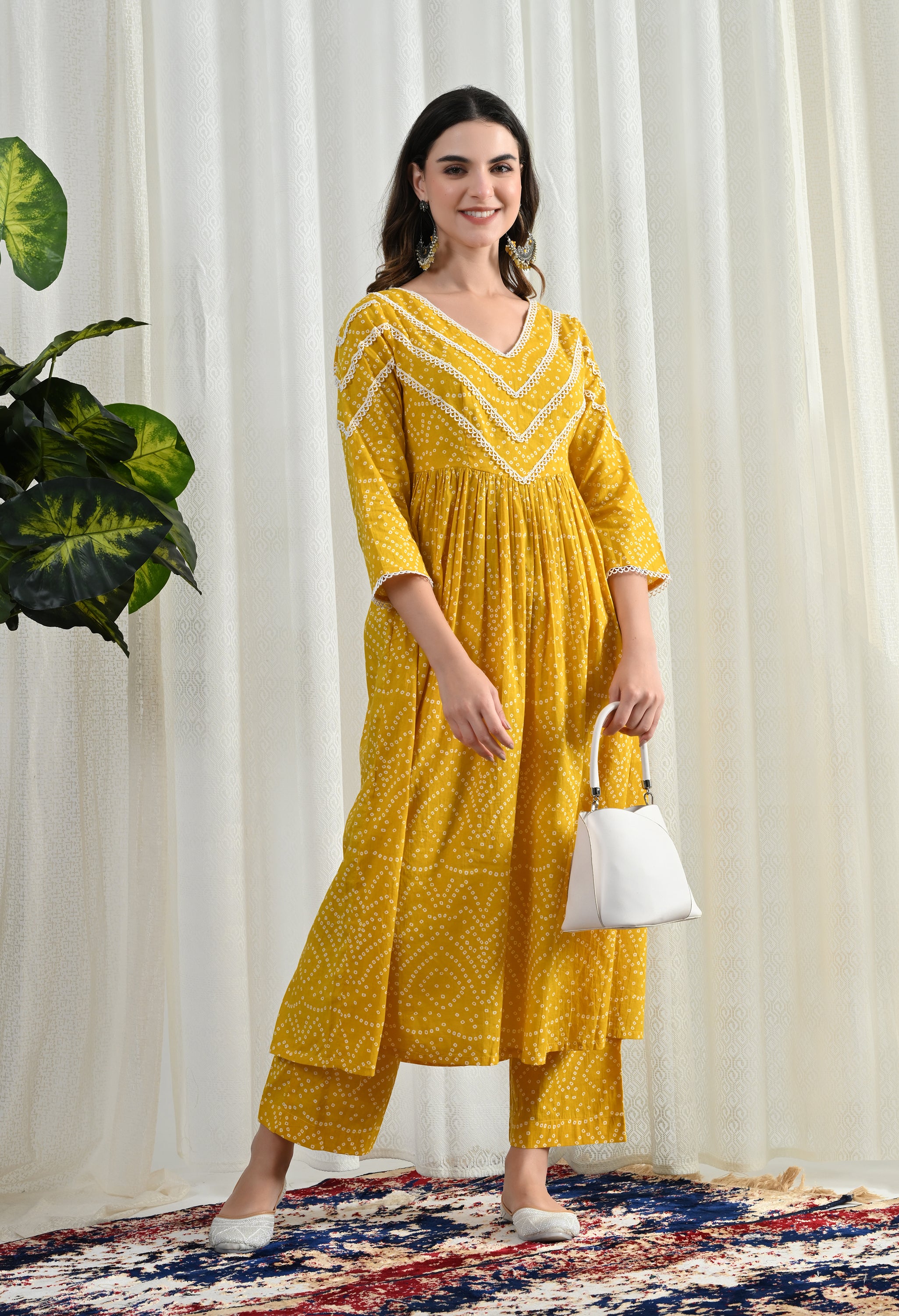 BINDIYA HANDBLOCK KURTA SET